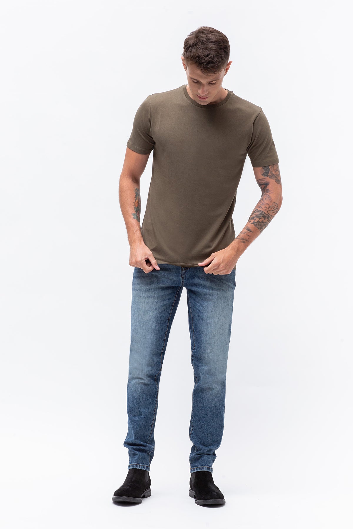 T-shirt basic bielastica