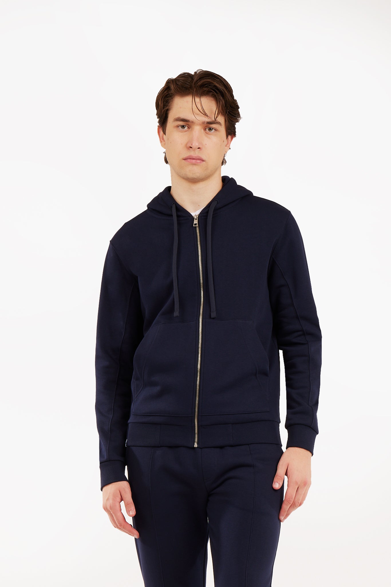 Felpa zip con cappuccio basic