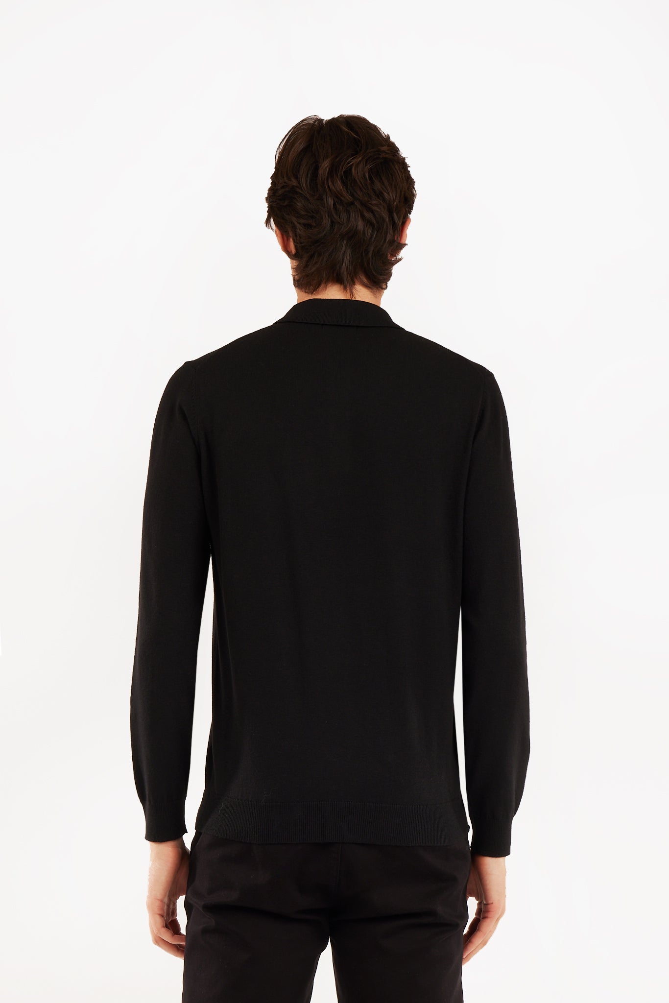 Polo in maglia misto lana