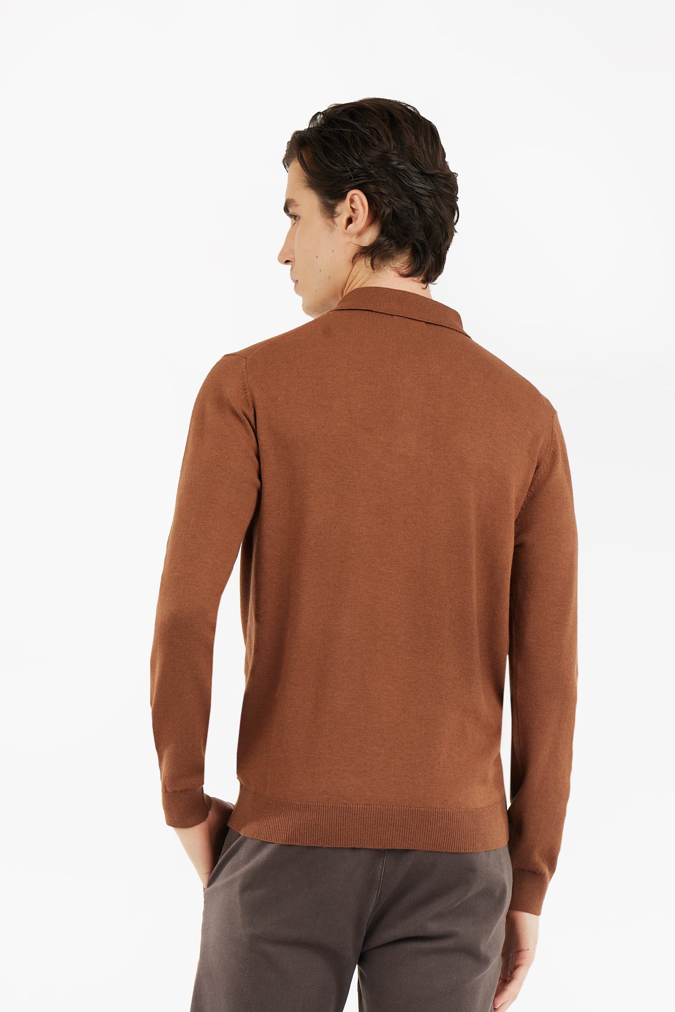 Polo in maglia misto lana