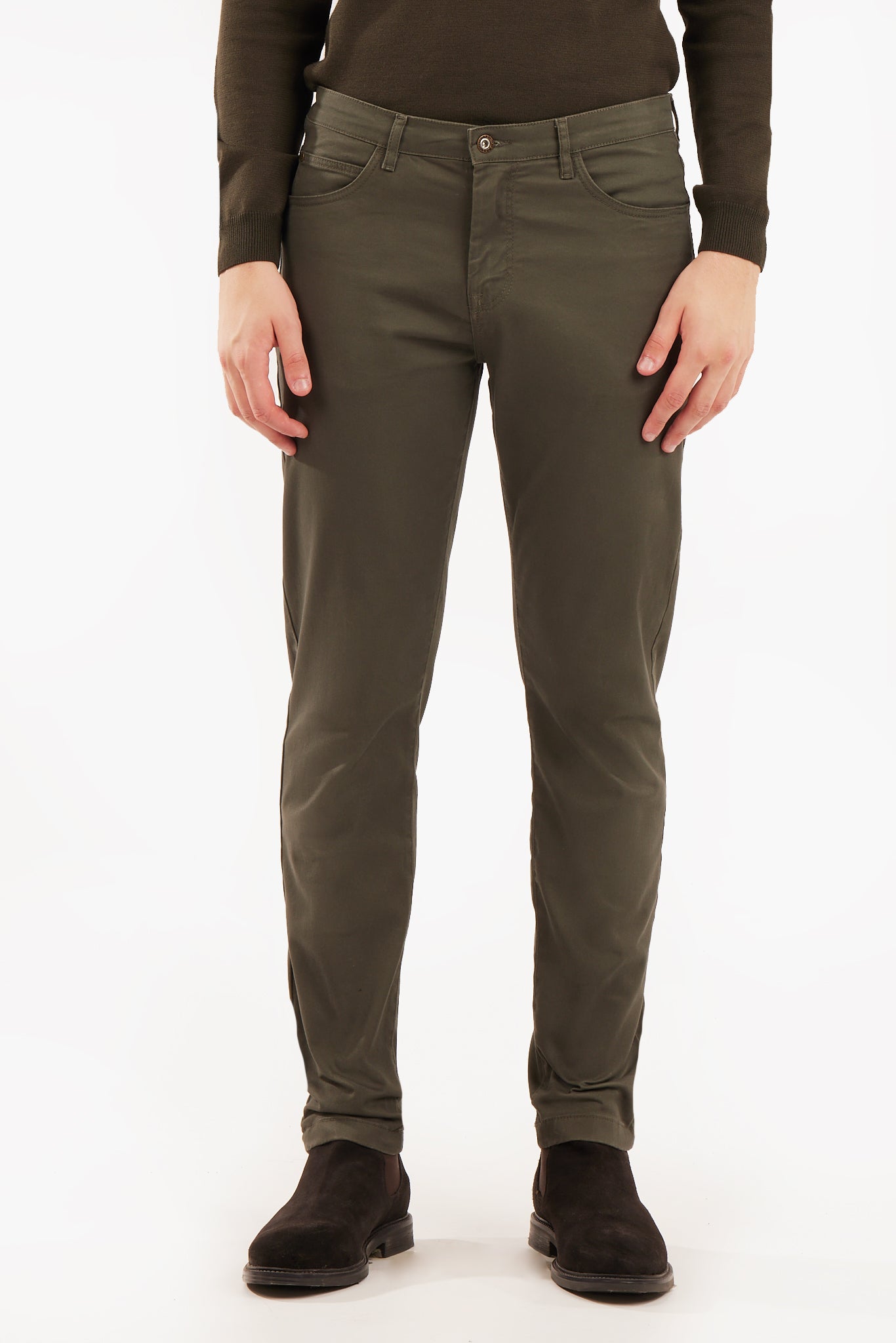 Basic regular fit 5 pocket trousers