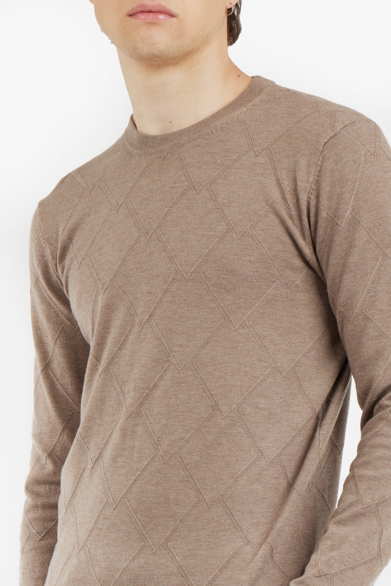 Pullover con trama misto lana