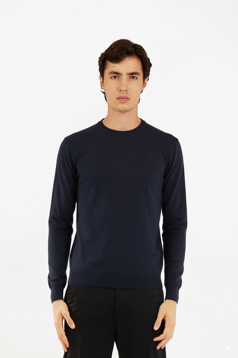 Pullover con trama misto lana