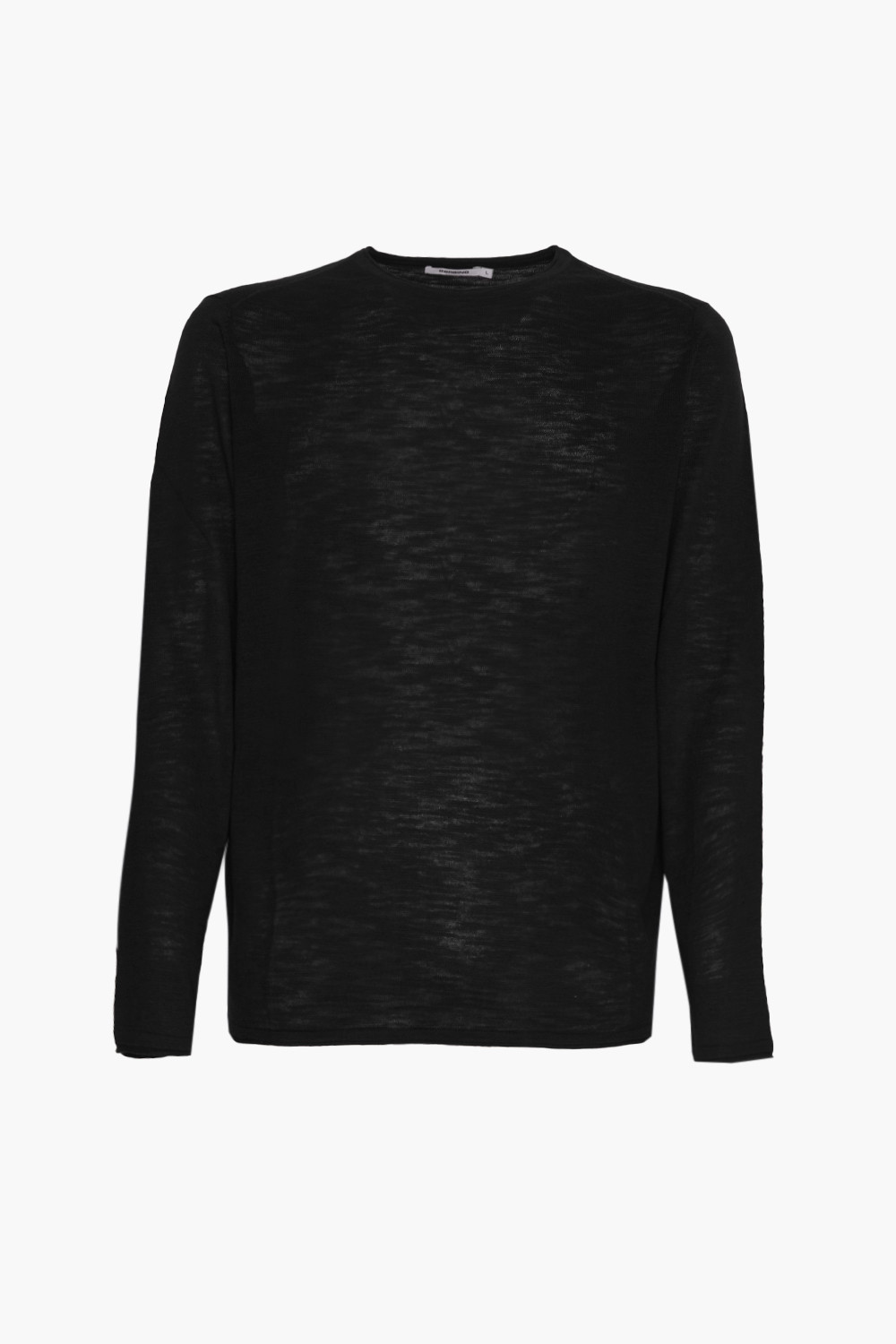 Pullover girocollo in cotone fiammato