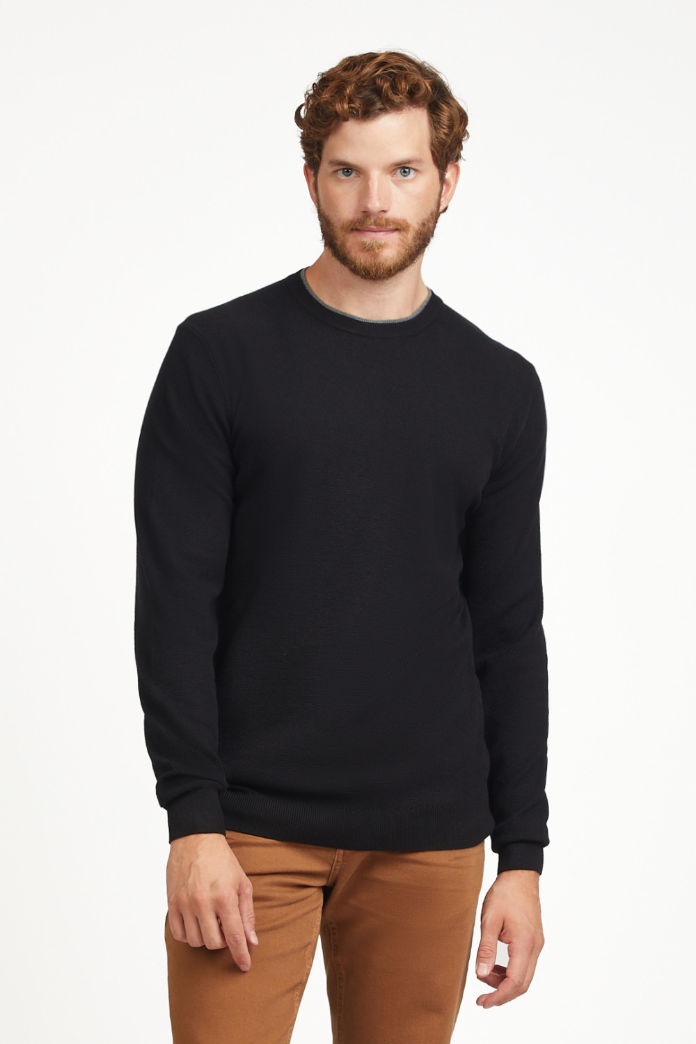 Pullover effetto doppia maglia con struttura