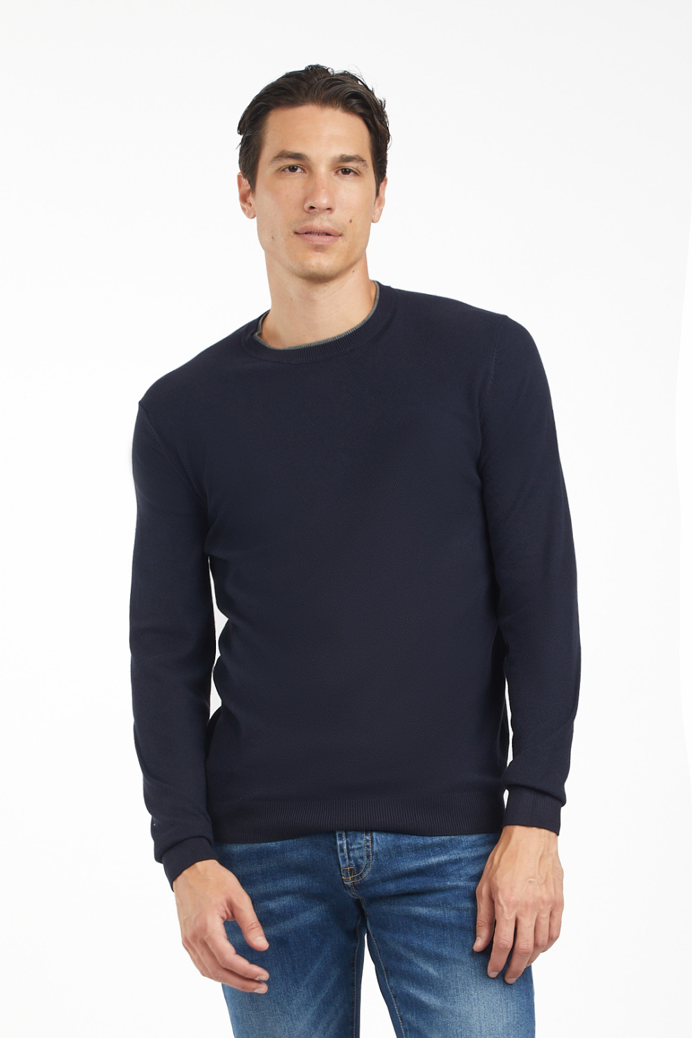 Pullover effetto doppia maglia con struttura