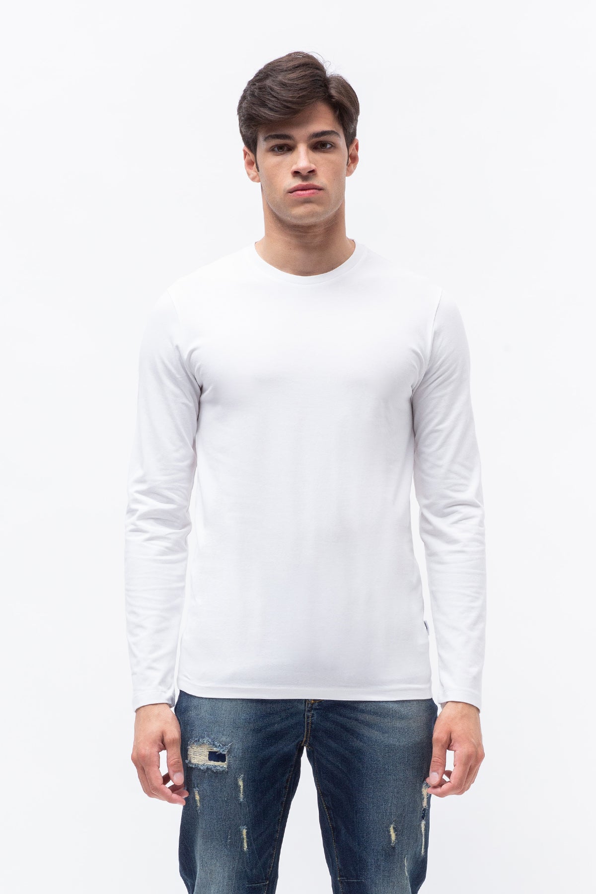 Maglia girocollo manica lunga|Colore:Bianco