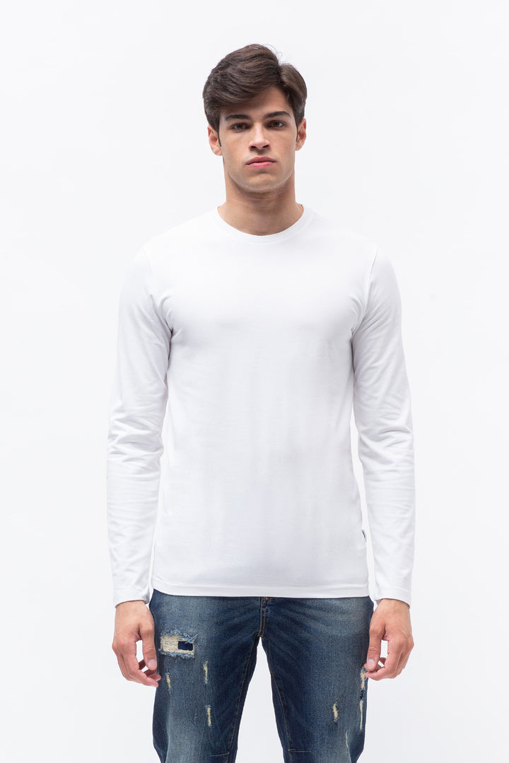 Maglia girocollo manica lunga|Colore:Bianco
