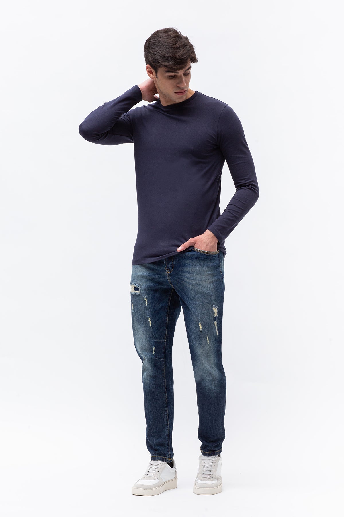 Maglia girocollo manica lunga