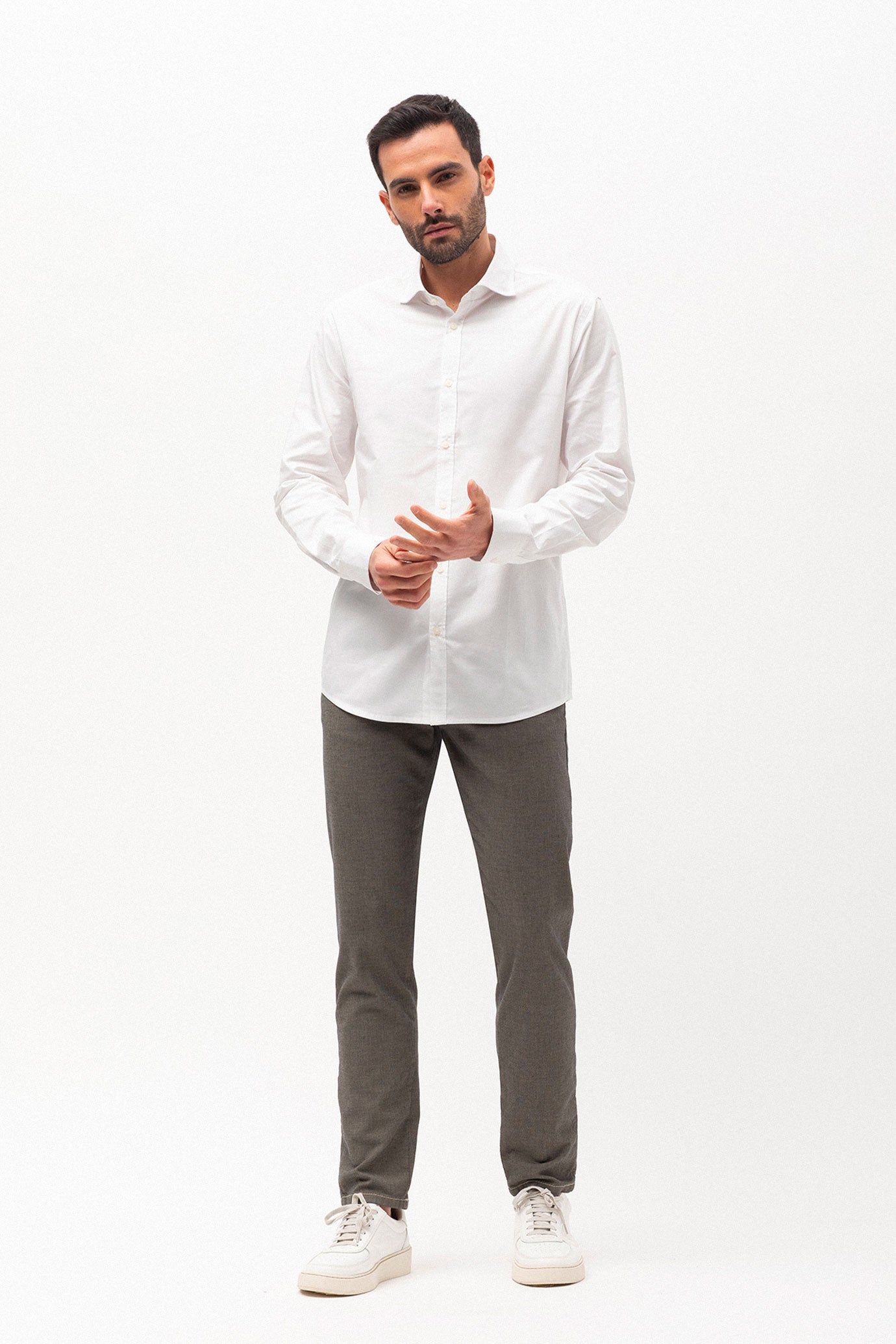 Camicia regular fit oxford|Colore:Bianco