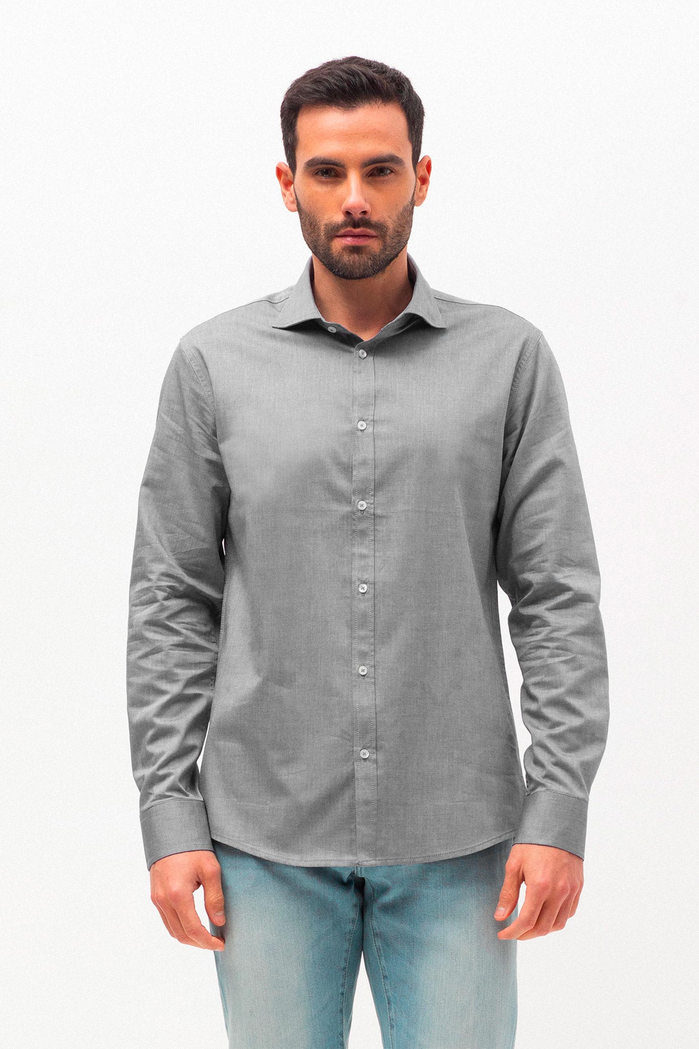 Camicia regular fit oxford|Colore:Grigio