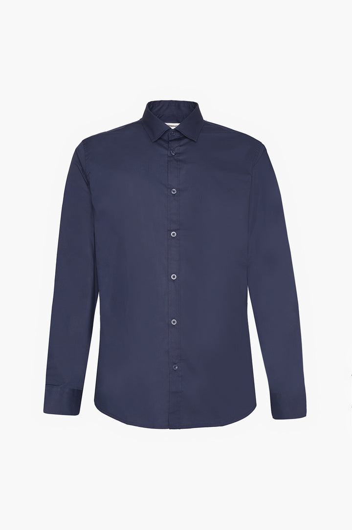 Camicia slim fit basic|Colore:Blu/navy