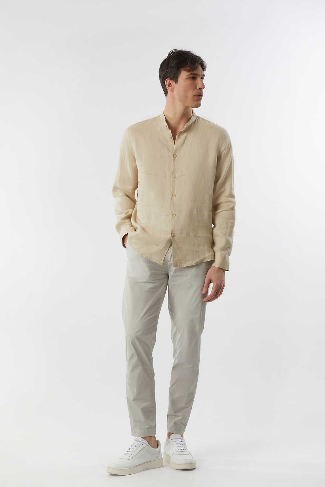 Camicia coreana in lino