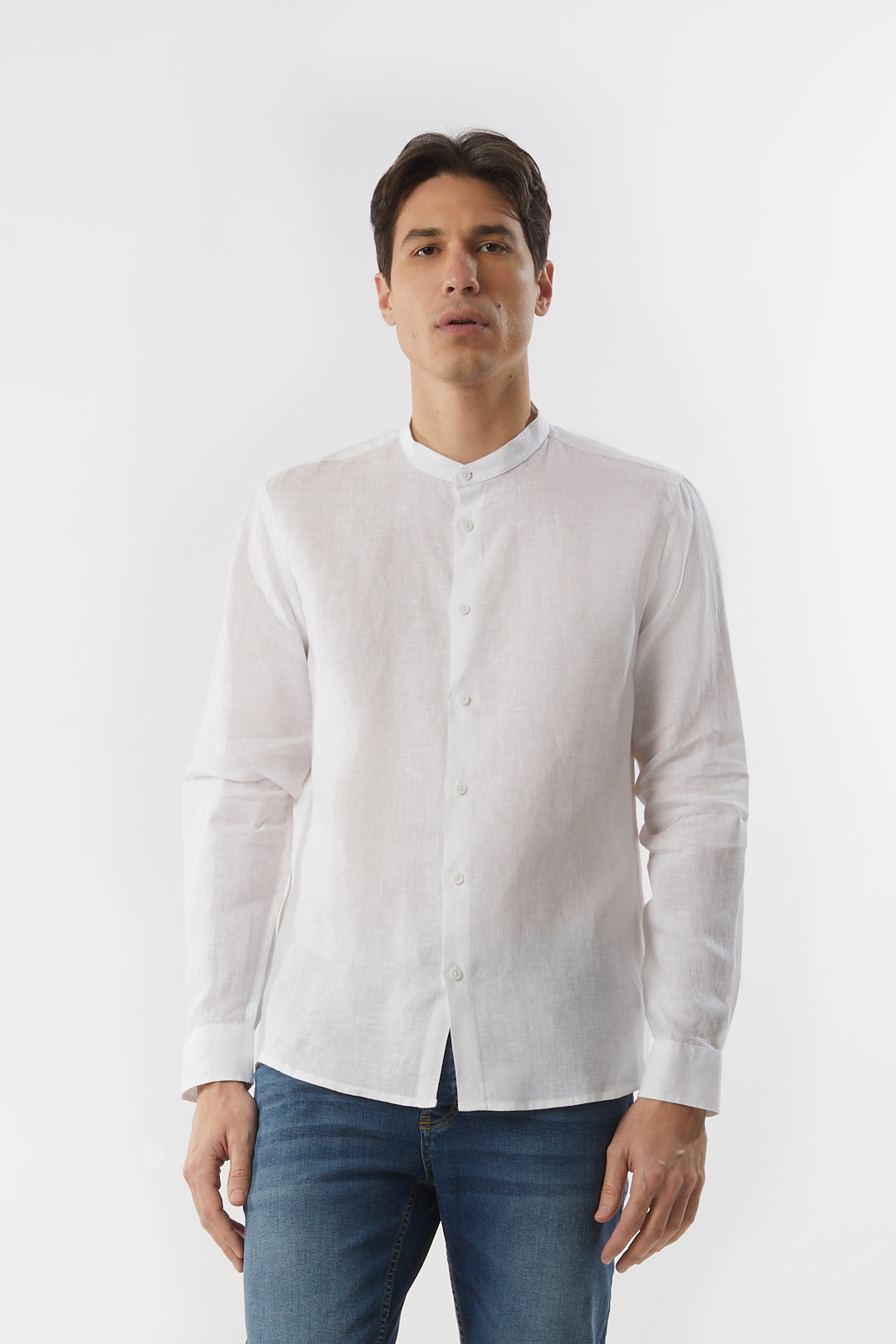 Button Sorbino Camicie Lino Linen Shirt Camicia Uomo Lino Coreana