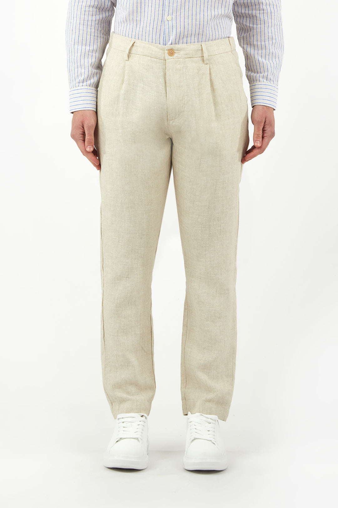 Pantaloni chinos in lino basic