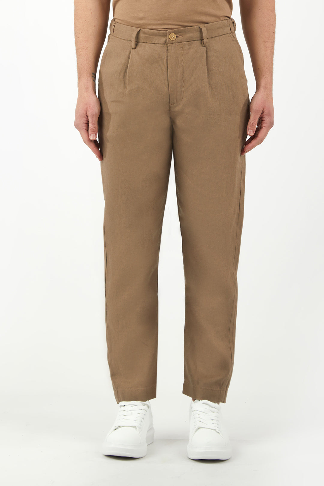 Pantaloni chinos in lino basic