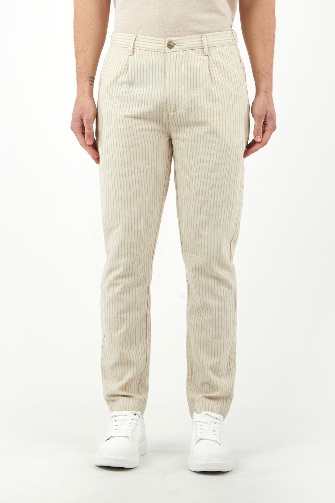 Chino Pantaloni Misto Lino Pantaloni Chinos Drop Crotch