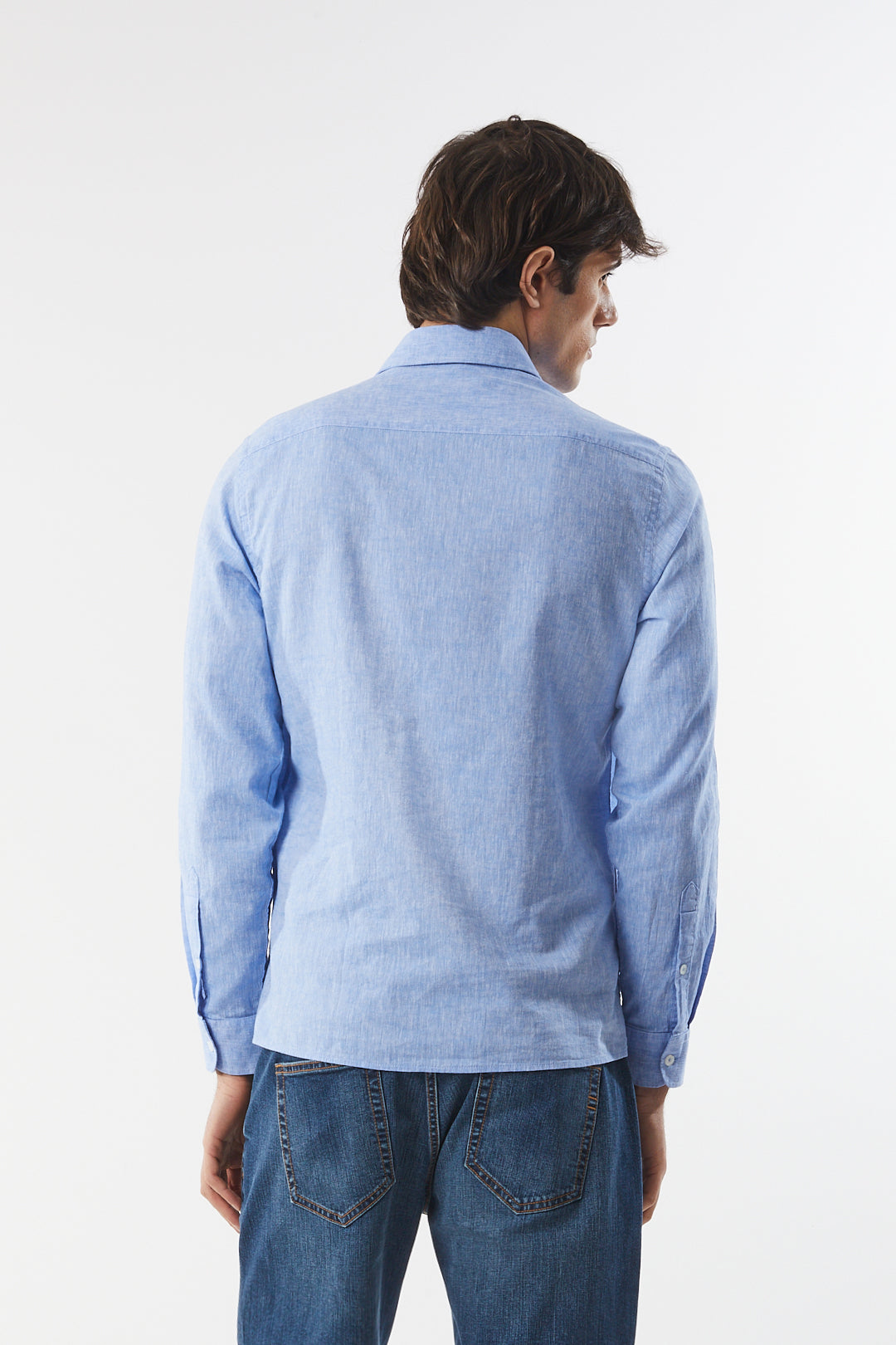 Camicia misto lino doppia tasca