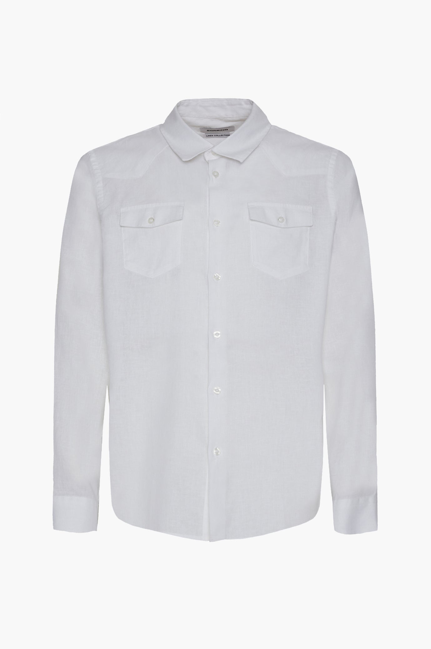 Camicia misto lino doppia tasca