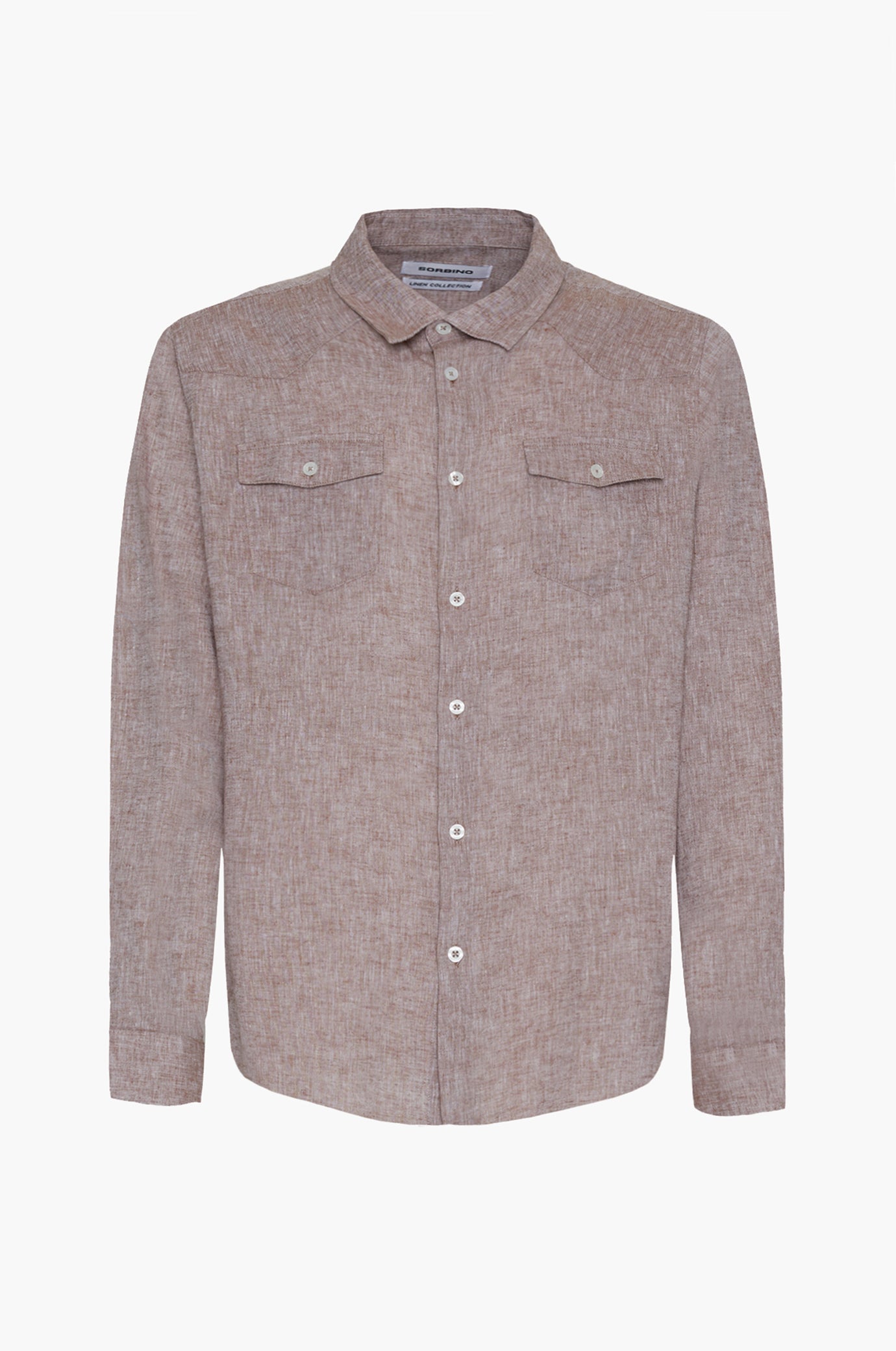 Camicia misto lino doppia tasca
