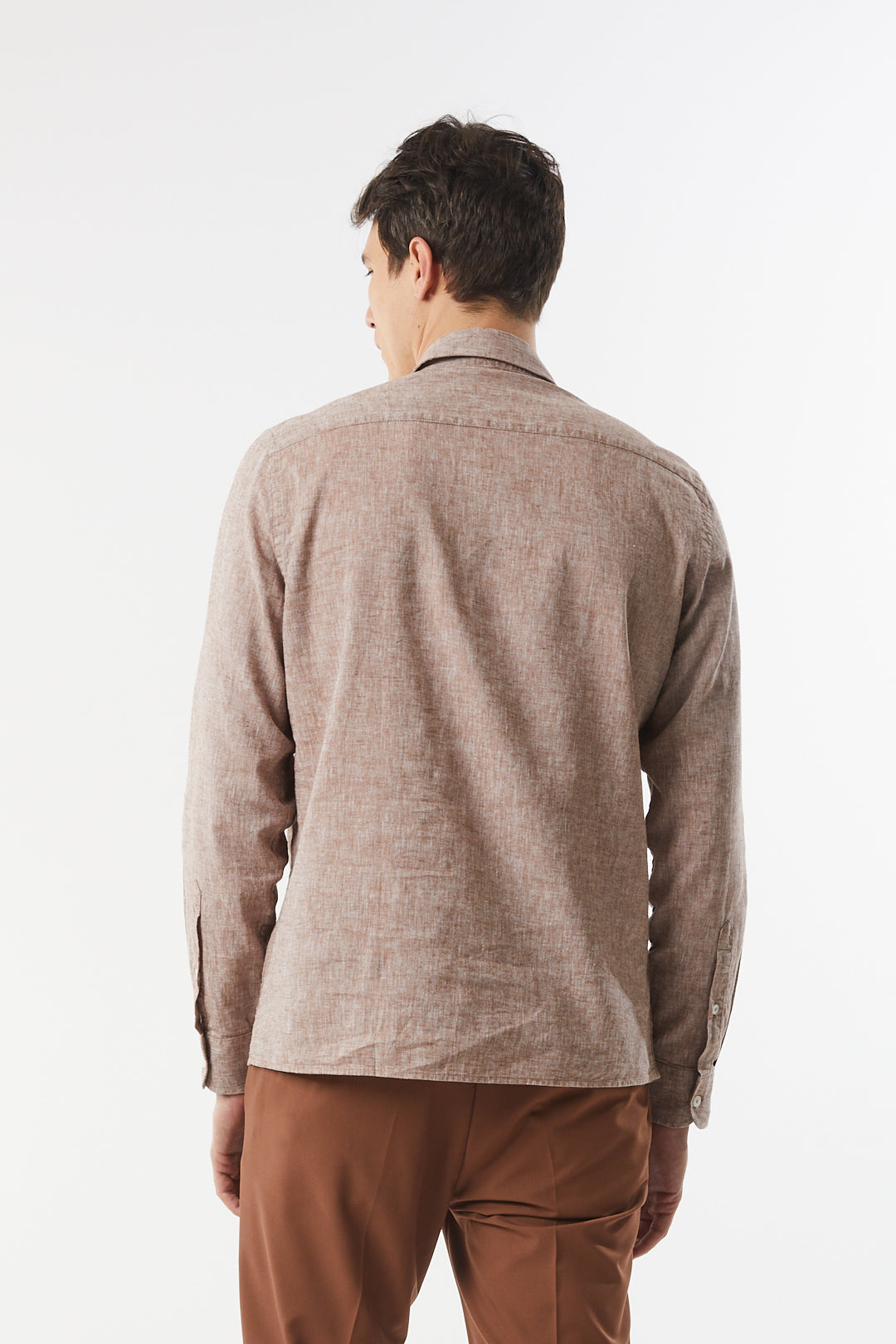 Camicia misto lino doppia tasca