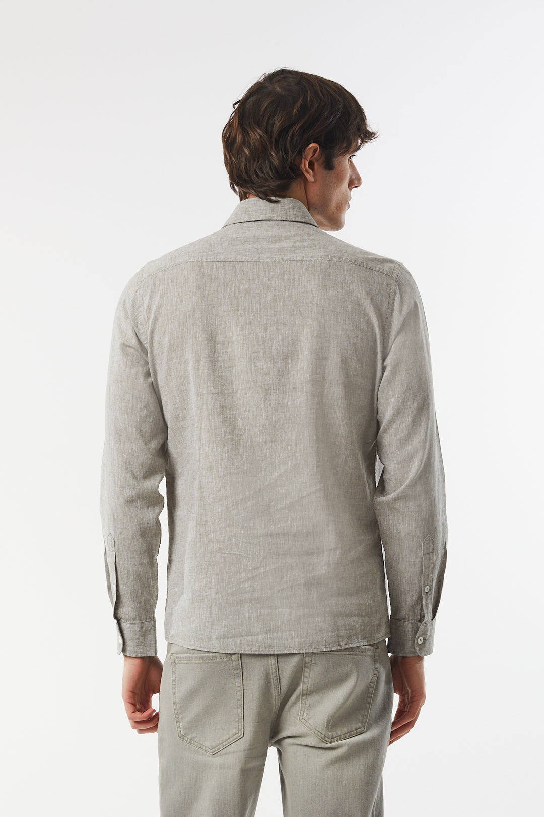 Camicia misto lino doppia tasca