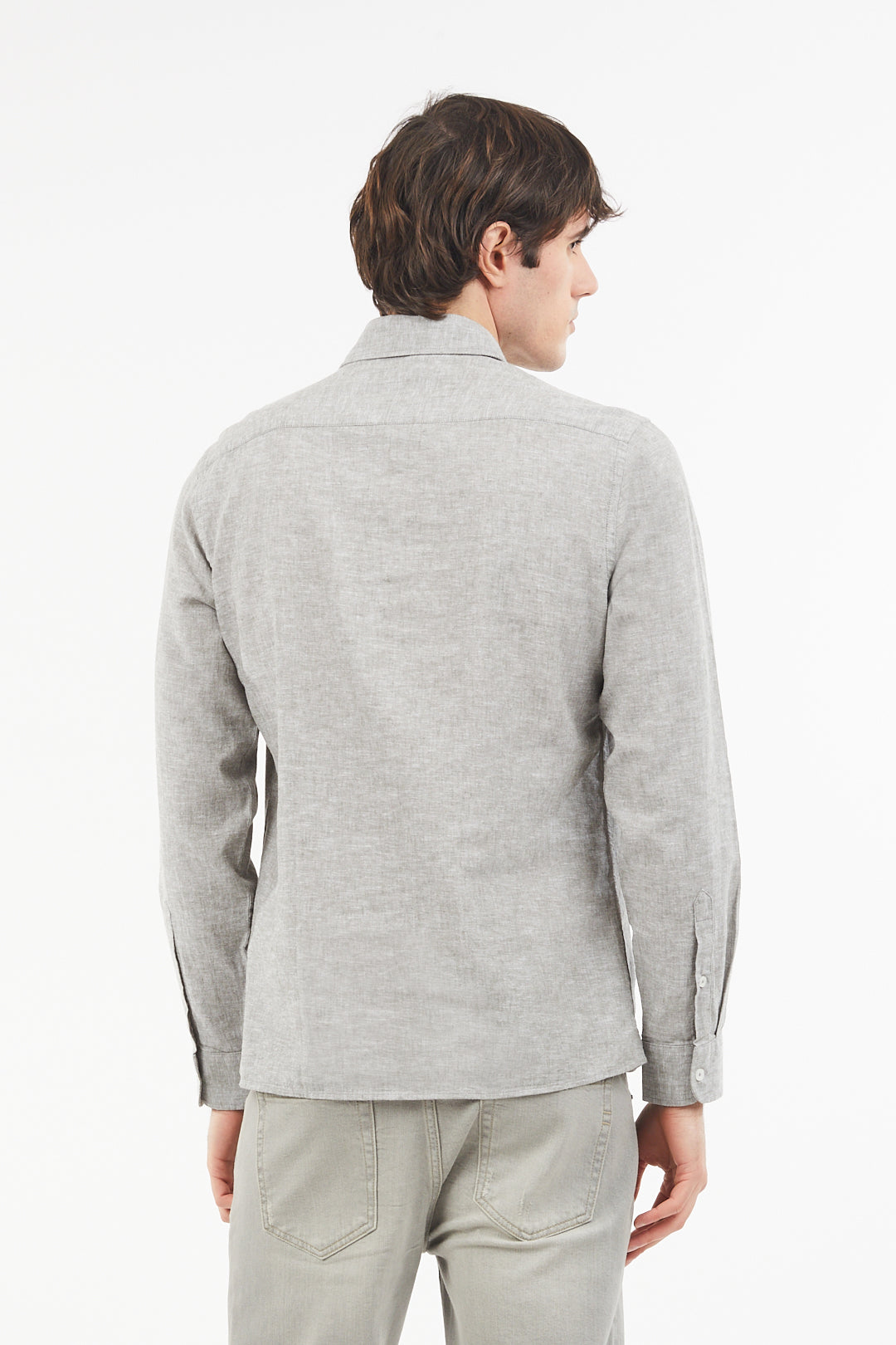 Camicia misto lino doppia tasca