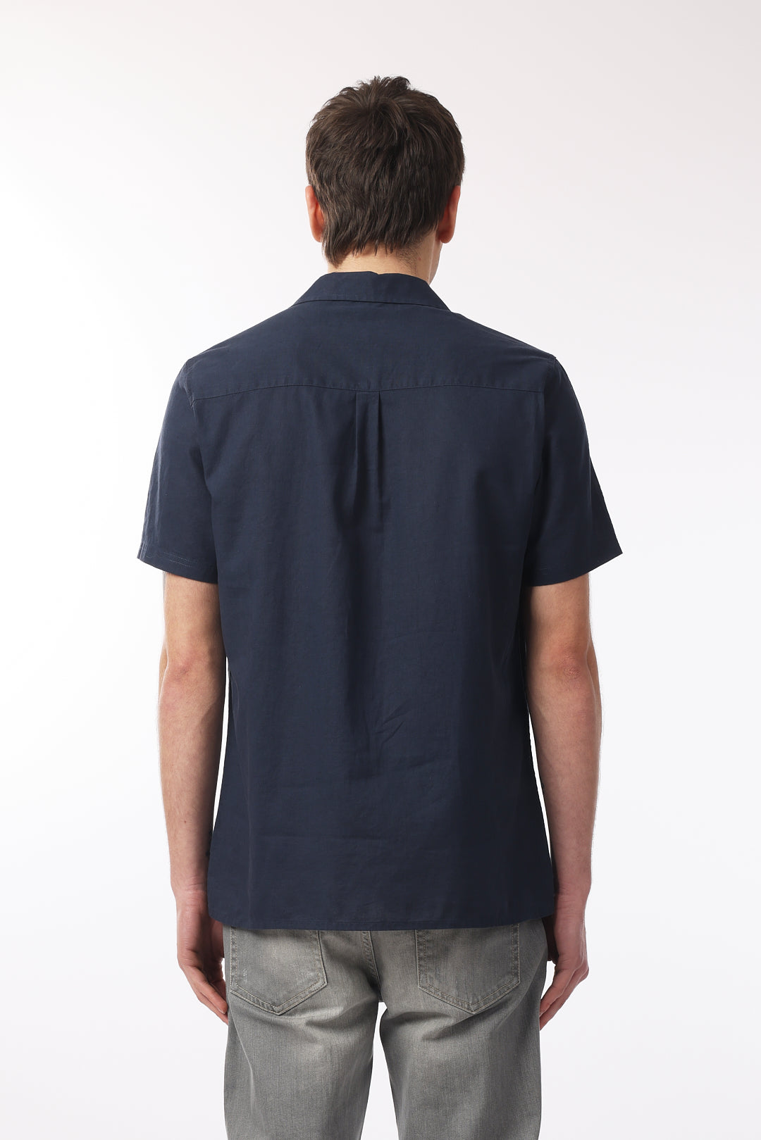 Camicia bowling misto lino