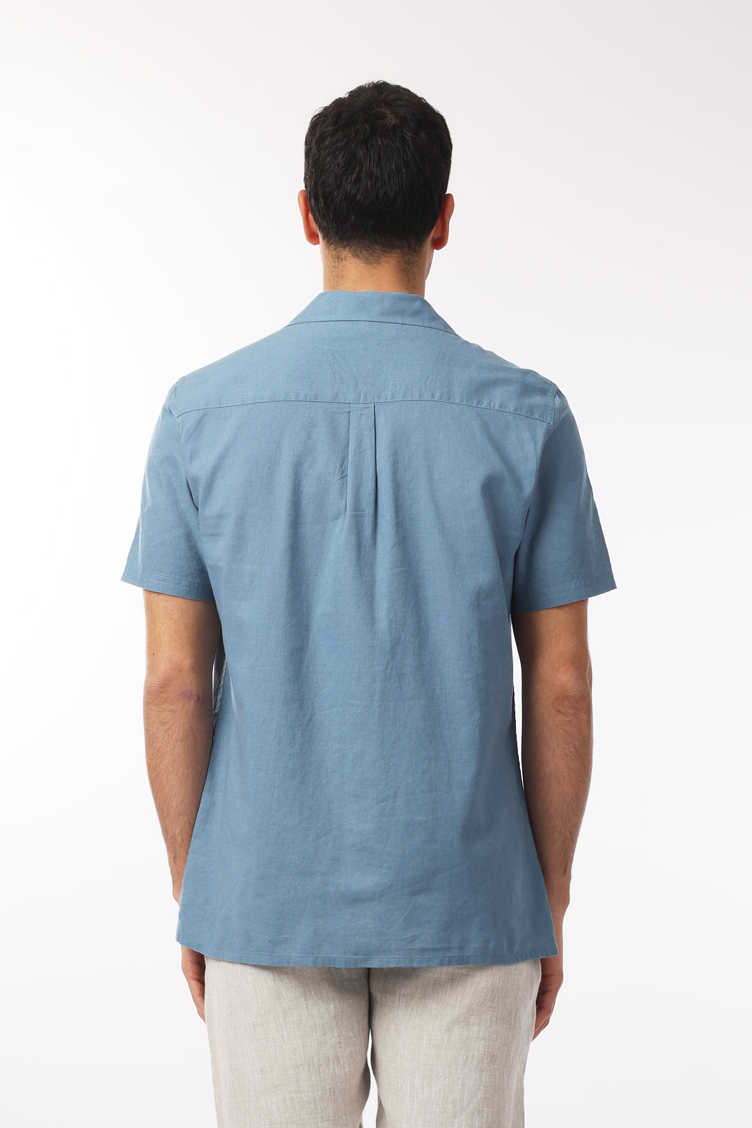 Camicia bowling misto lino