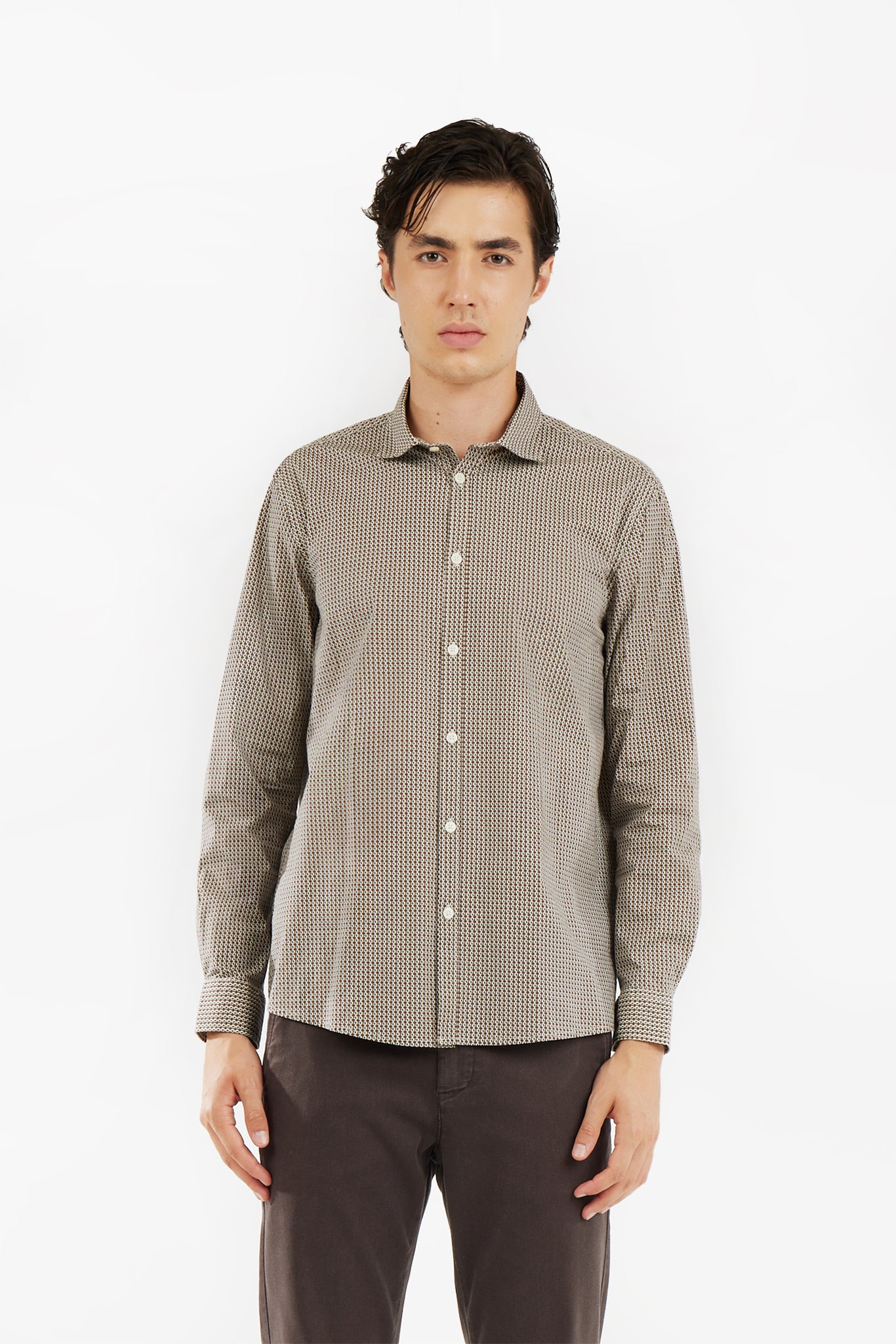 Camicia regular fit microfantasia