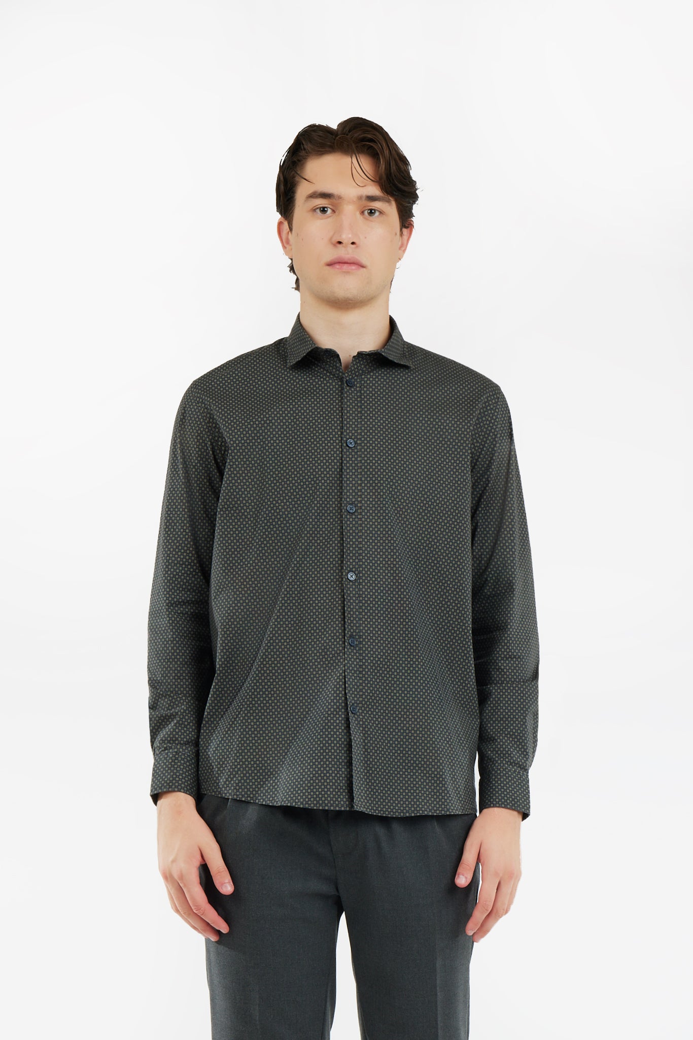 Camicia regular fit microfantasia