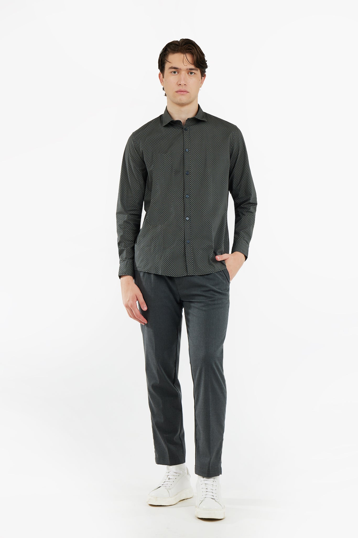 Camicia regular fit microfantasia