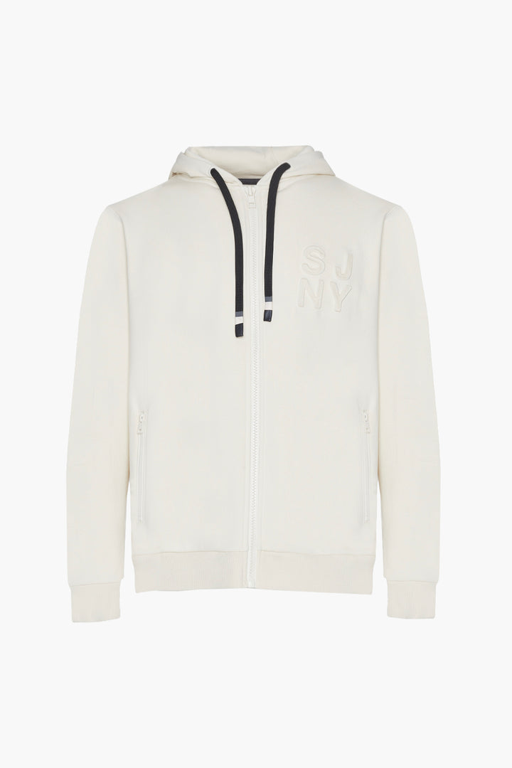 Felpa zip NY|Colore:Off white