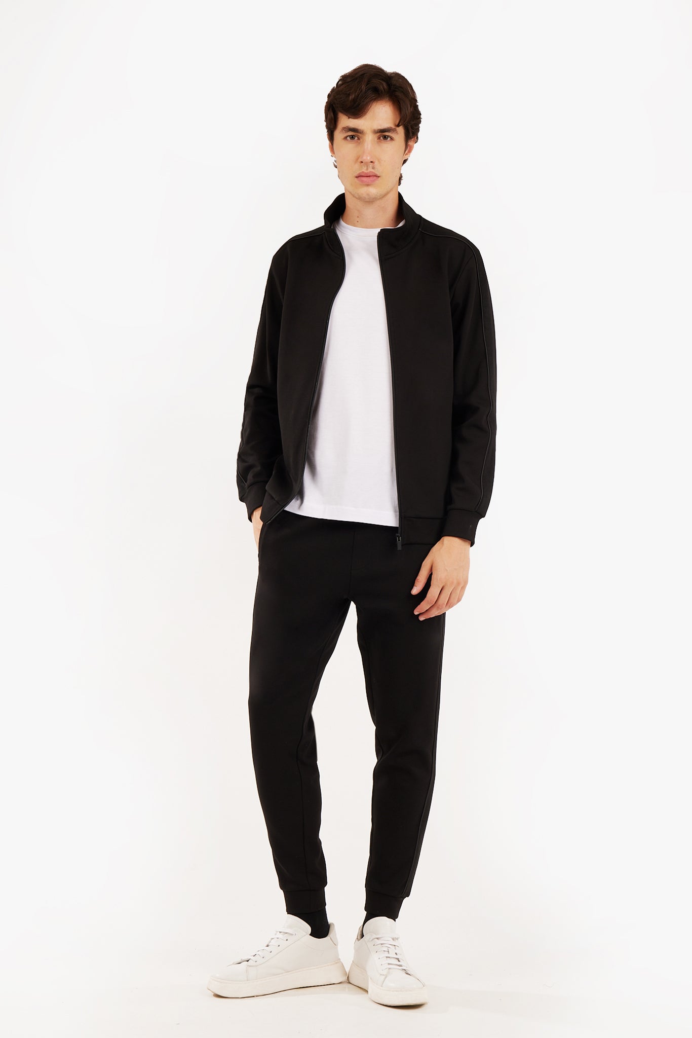 Felpa zip coordinata