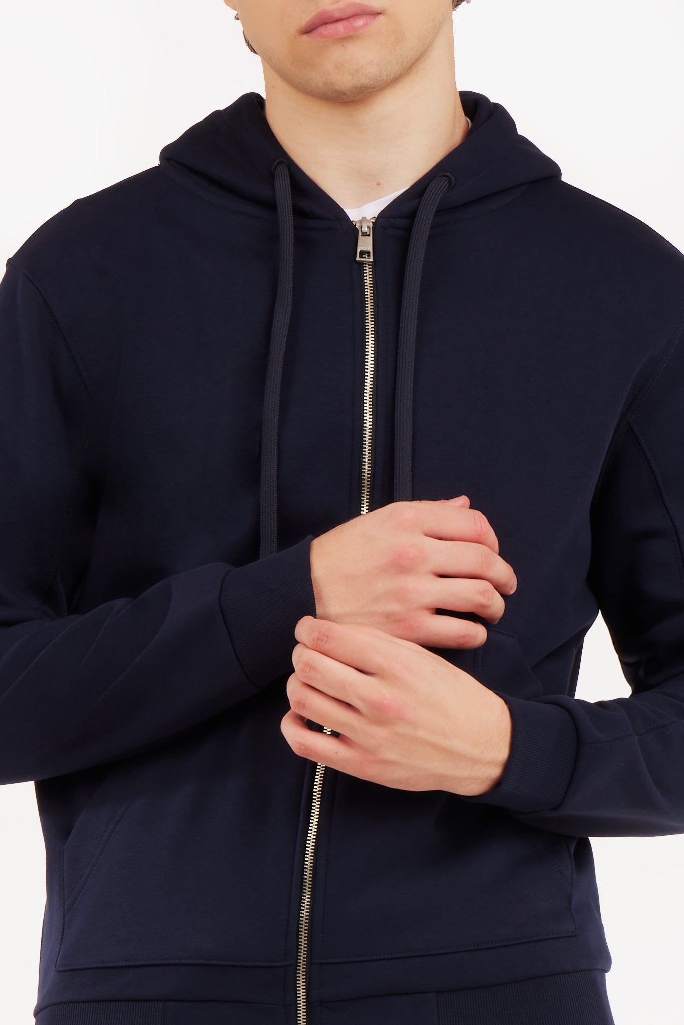 Felpa zip con cappuccio basic