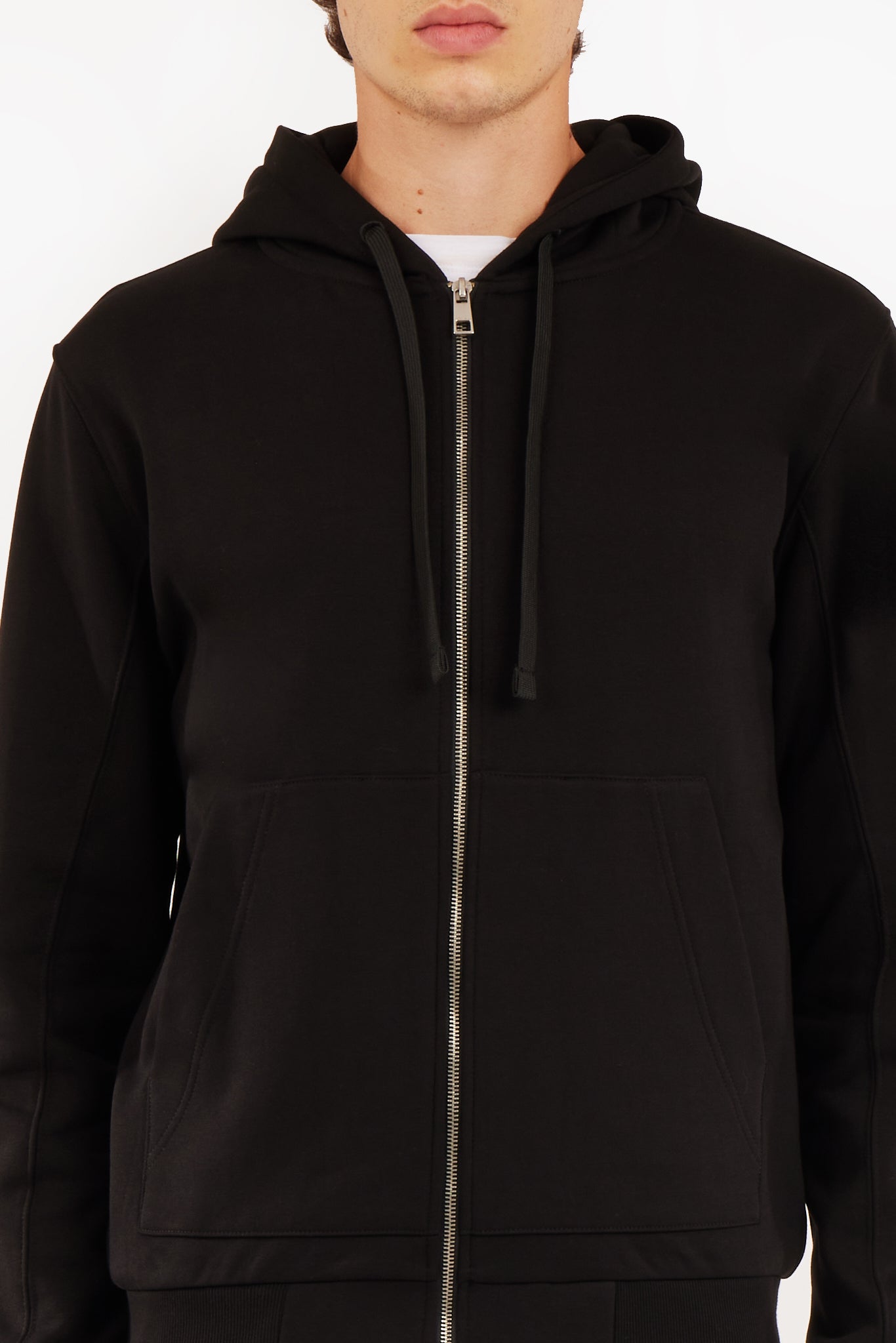 Felpa zip con cappuccio basic