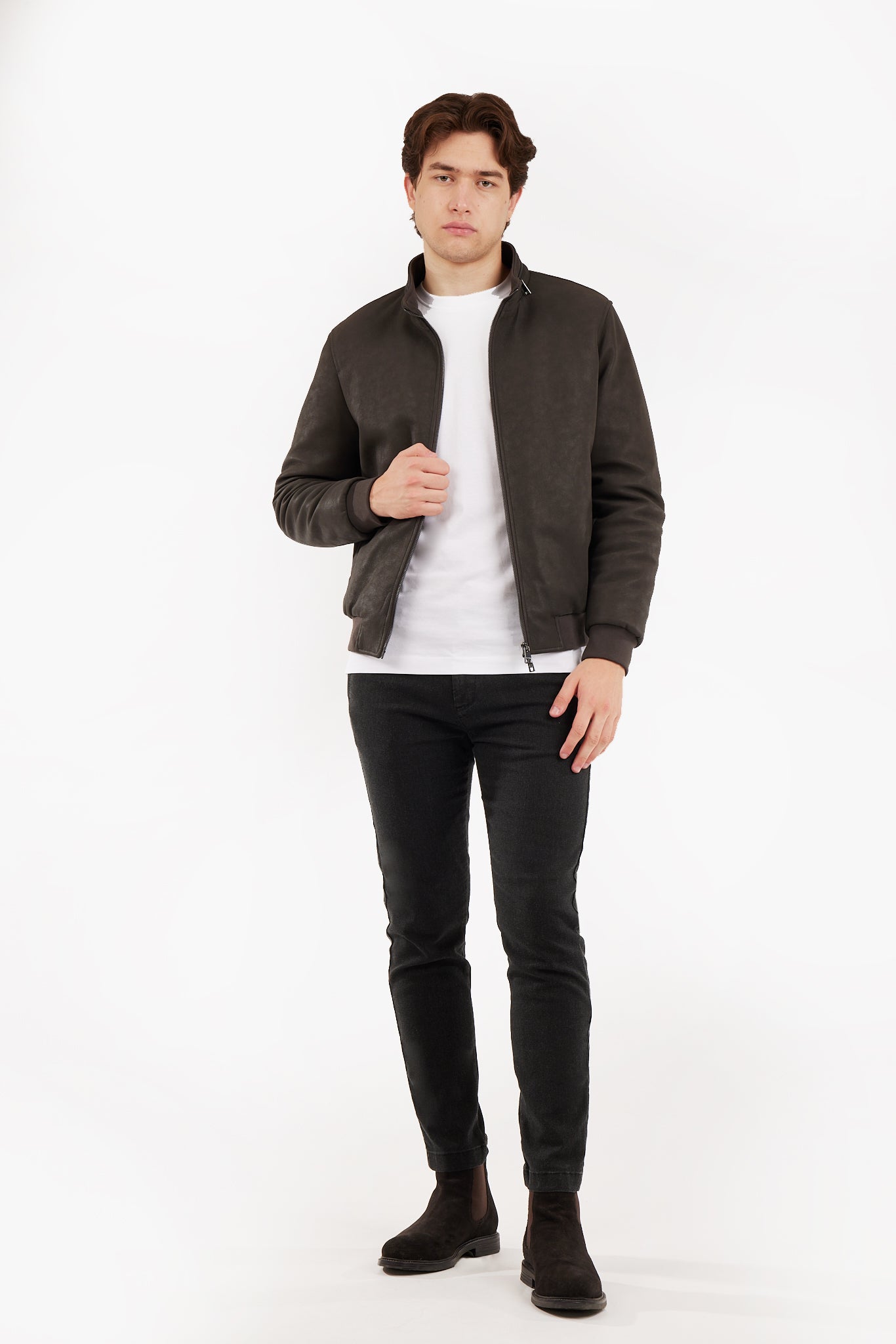 Giubotto effetto pelle con gilet removibile