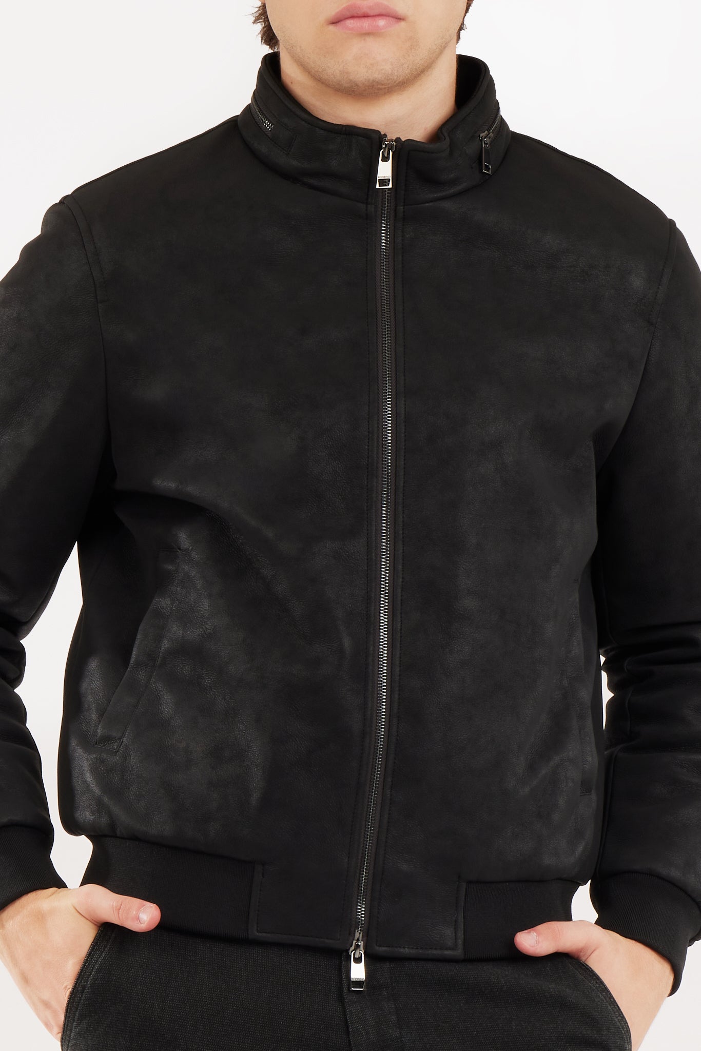 Giubotto effetto pelle con gilet removibile