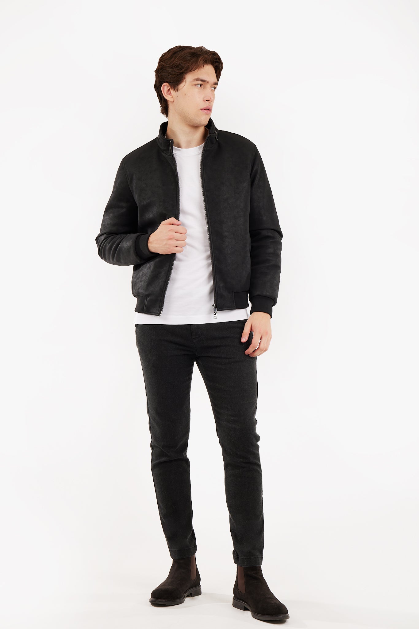 Giubotto effetto pelle con gilet removibile