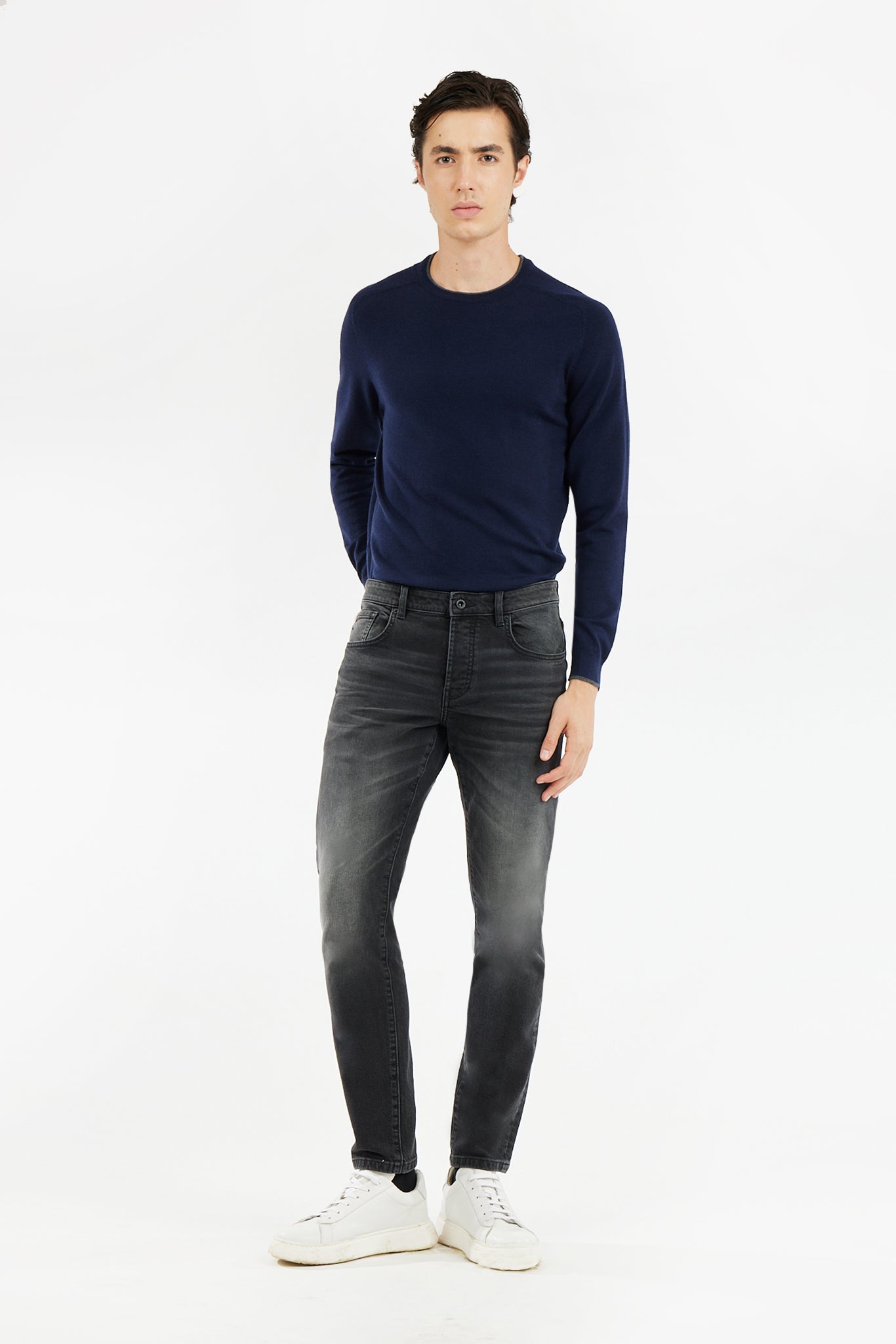 Jeans 5 tasche slim fit grigio