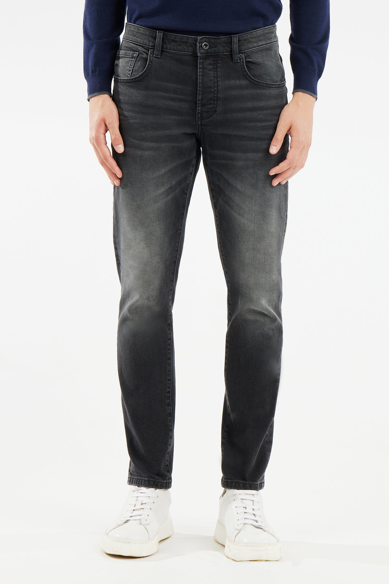 Jeans 5 tasche slim fit grigio
