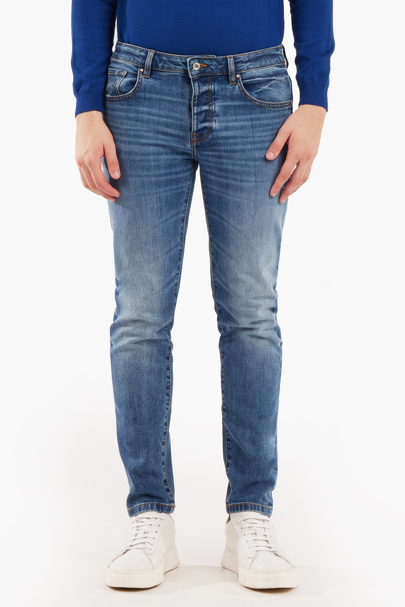 Jeans 5 tasche lsim fit lavaggio medio
