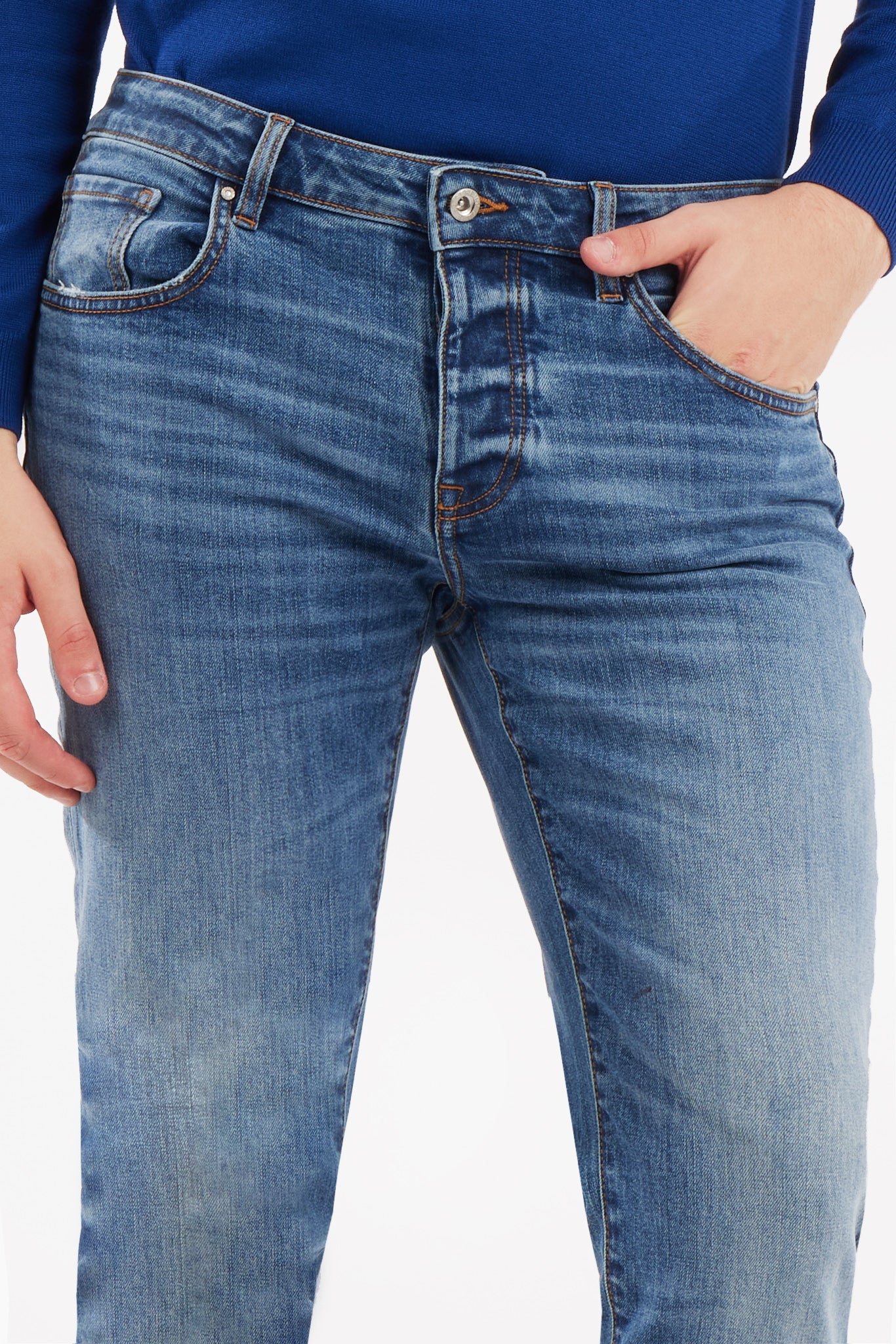Jeans 5 tasche lsim fit lavaggio medio