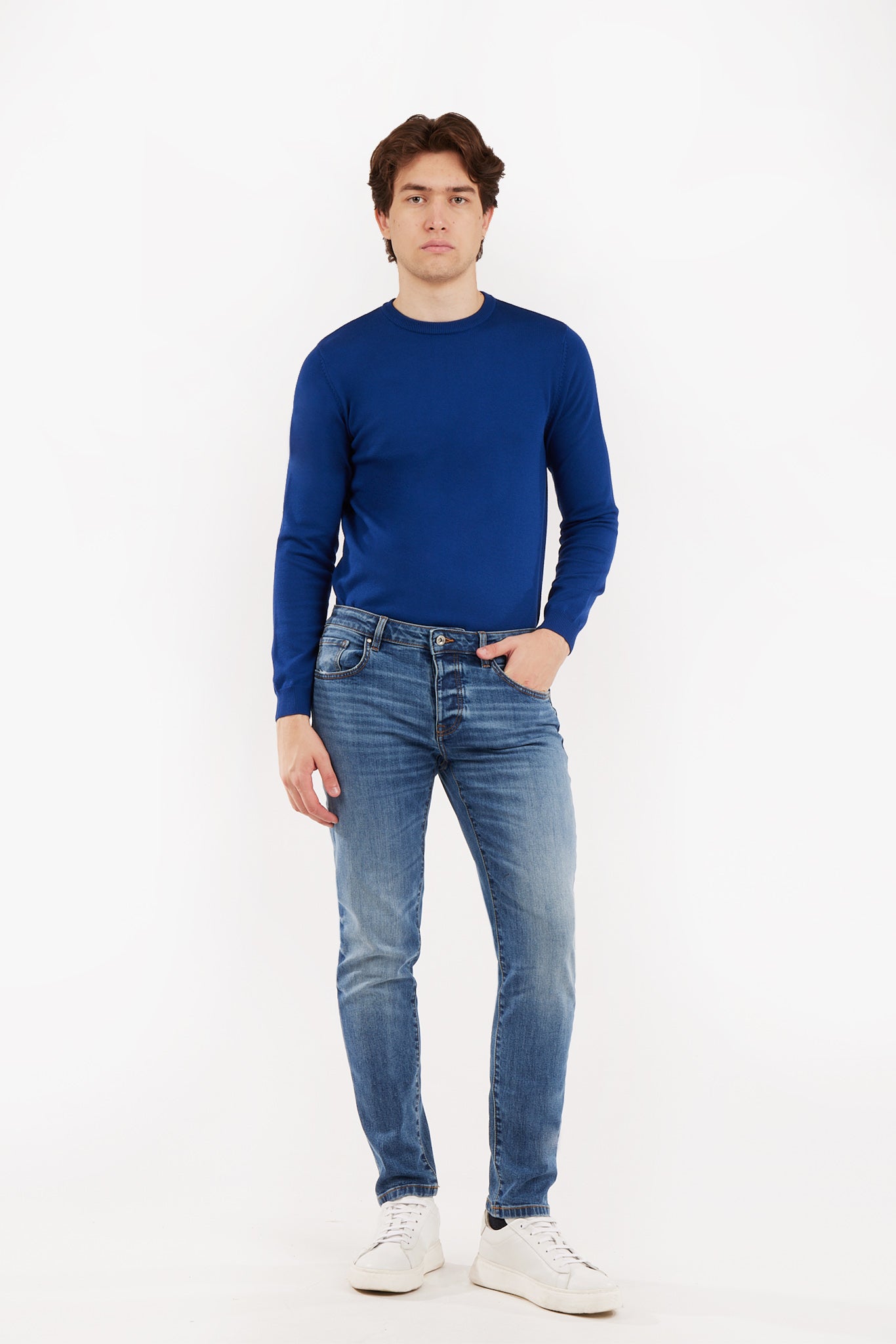 Jeans 5 tasche lsim fit lavaggio medio