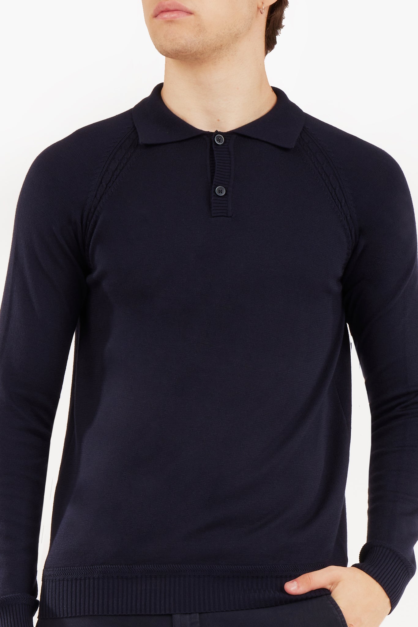 Polo manica lunga con dettagli