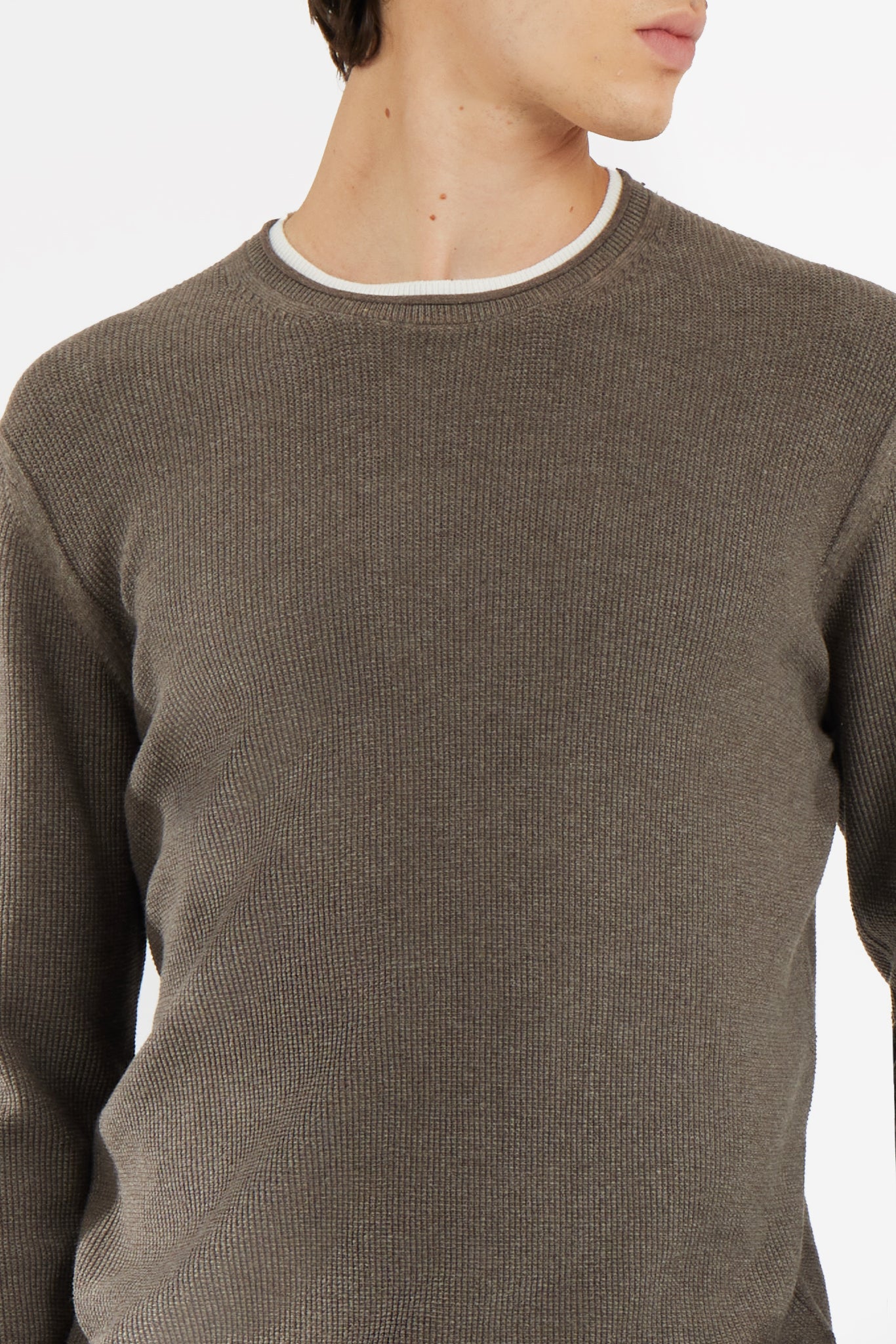 Pullover con struttura effetto doppia maglia