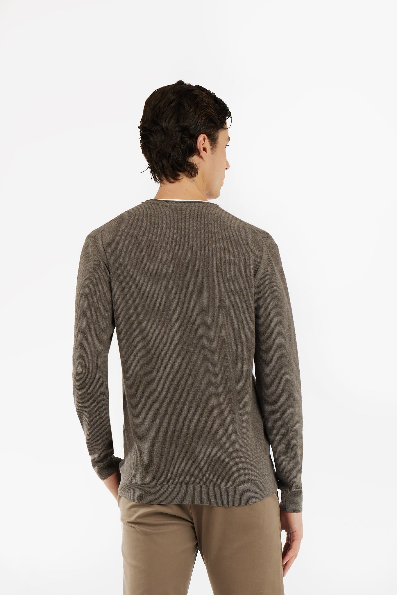 Pullover con struttura effetto doppia maglia