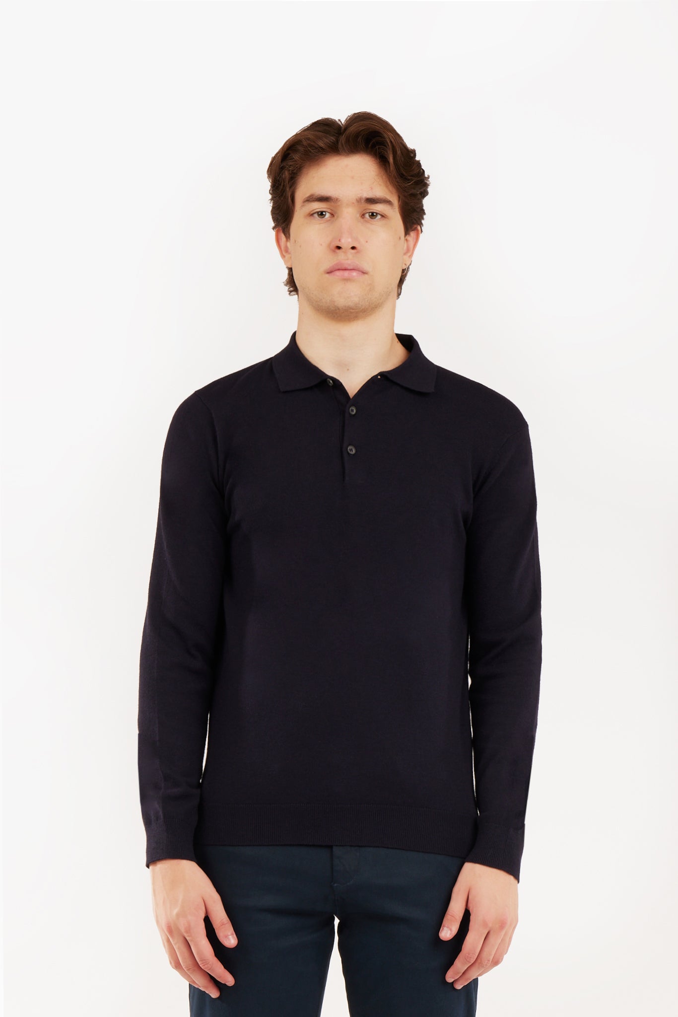 Polo in maglia misto lana