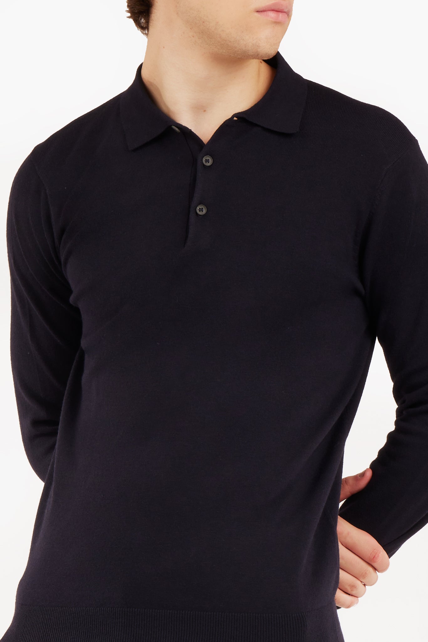 Polo in maglia misto lana