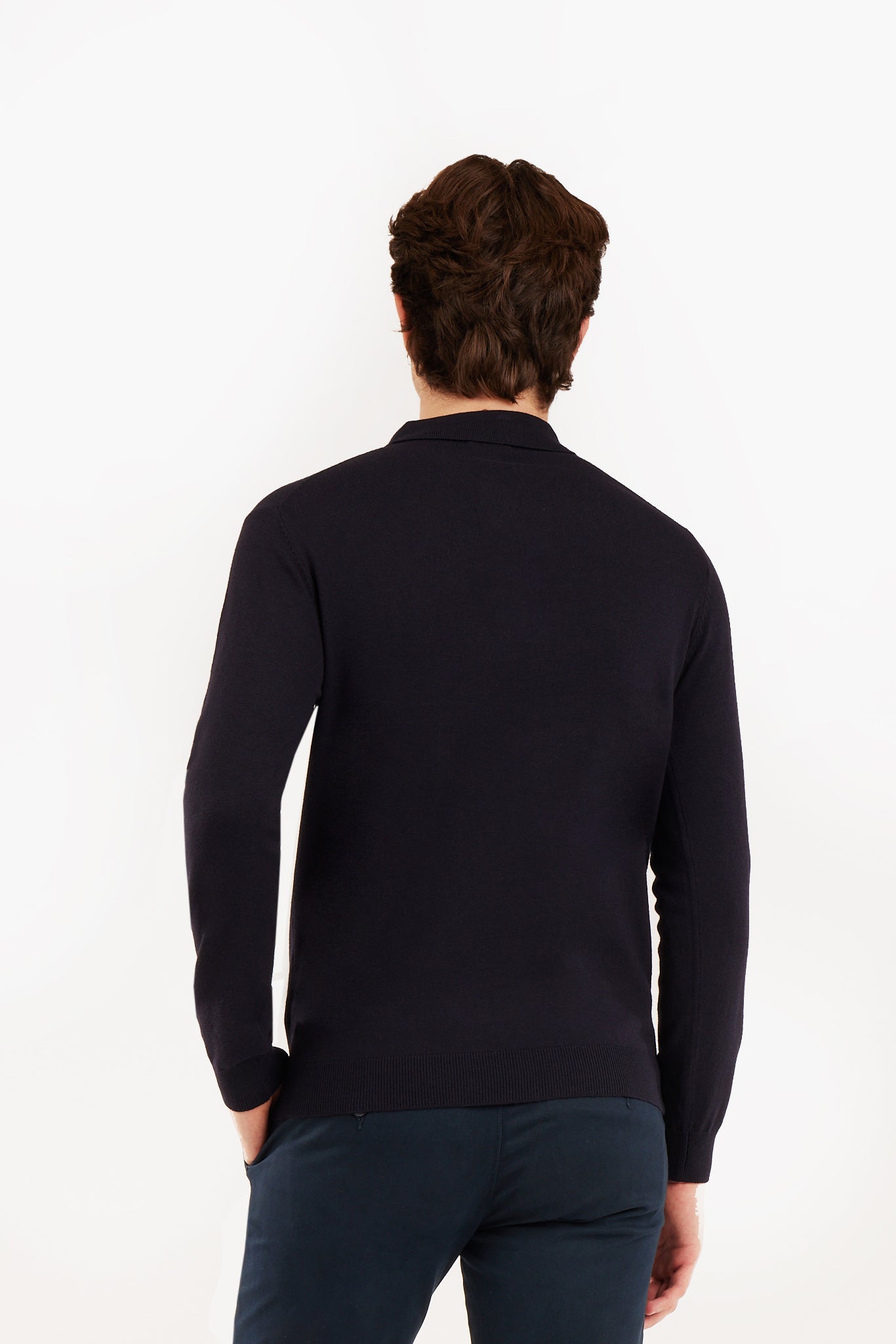 Polo in maglia misto lana